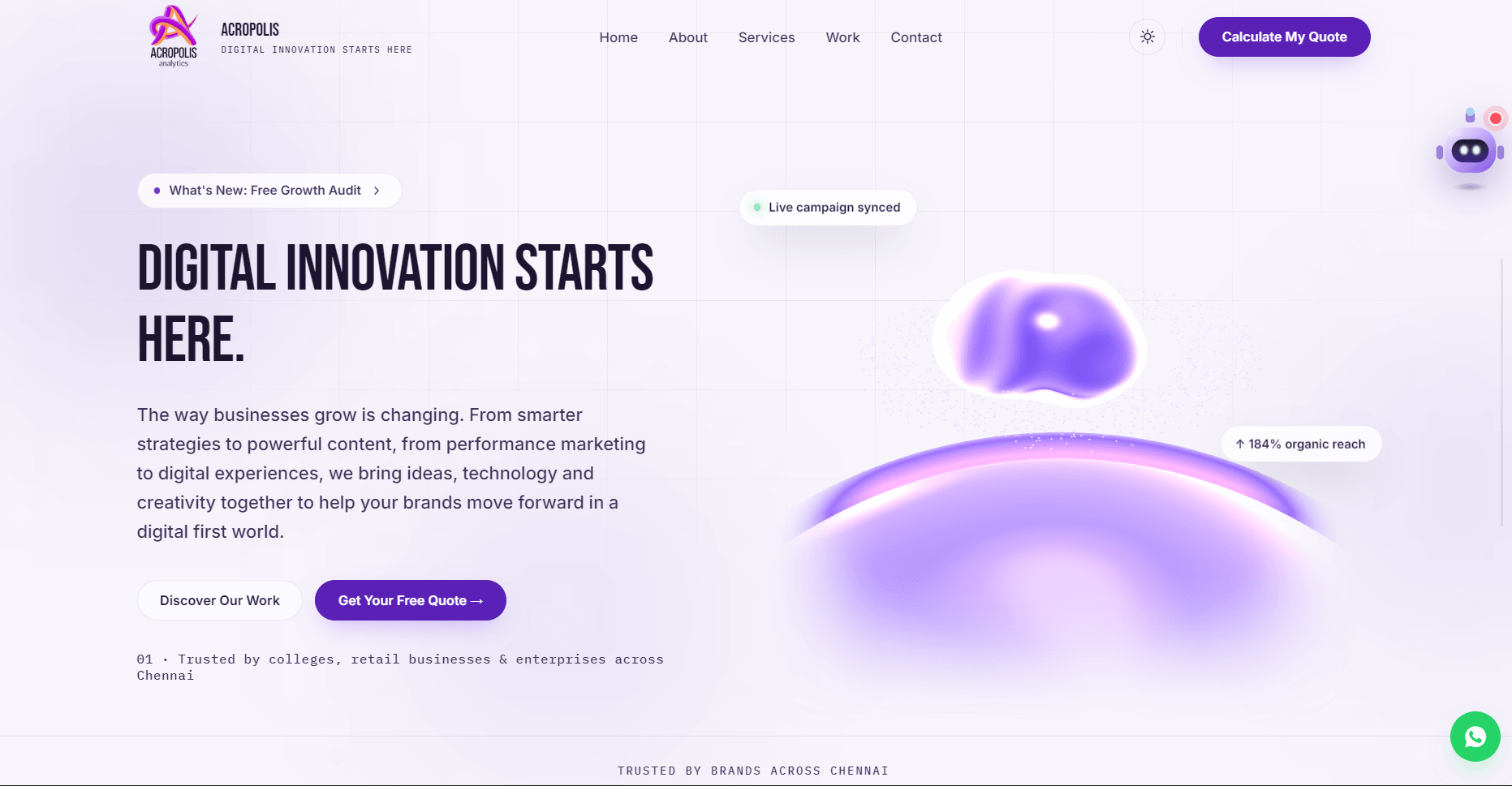 Acropolis Analytics website designed and developed by Codynex Technology