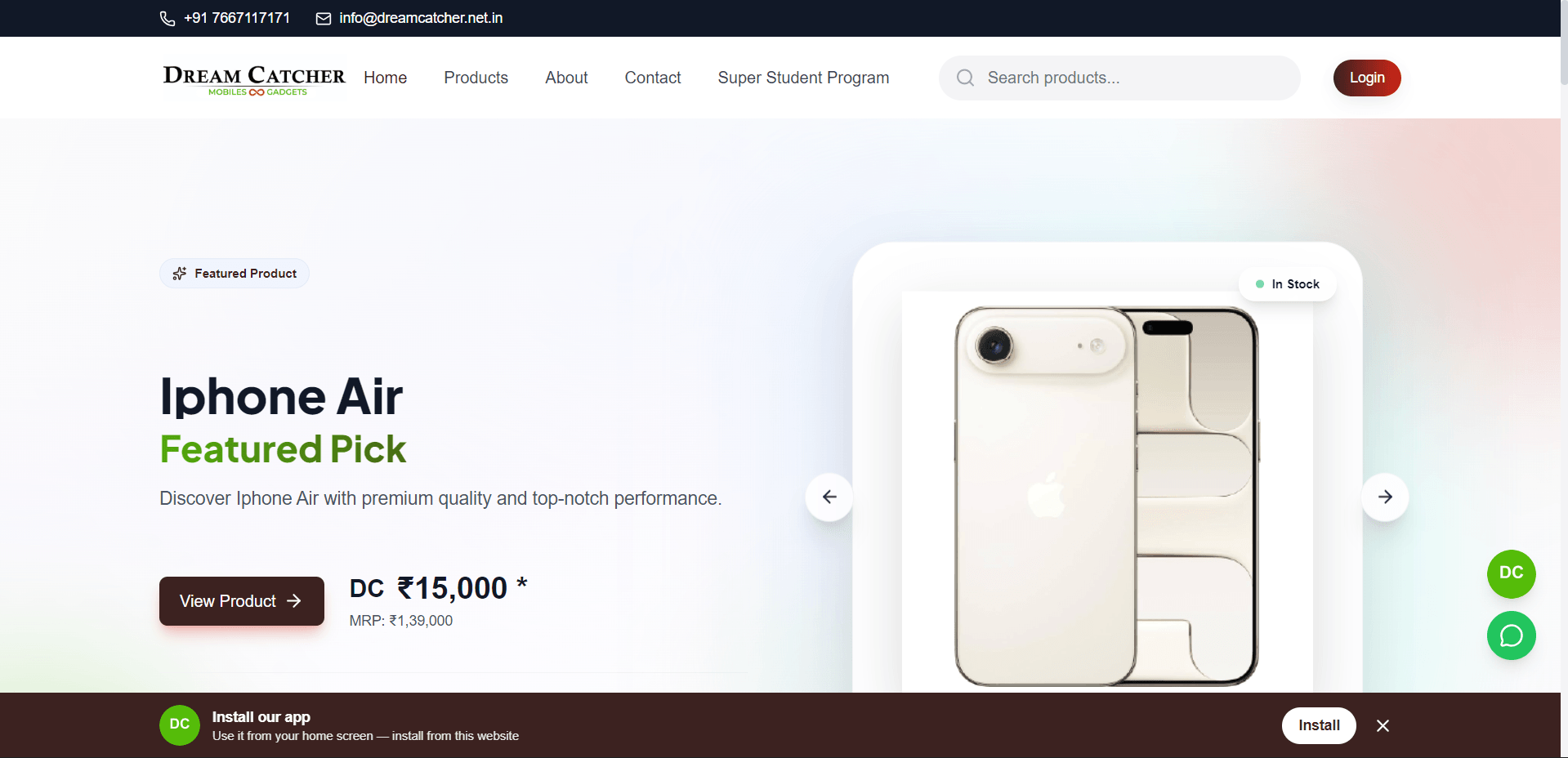 Dreamcatcher website designed and developed by Codynex Technology