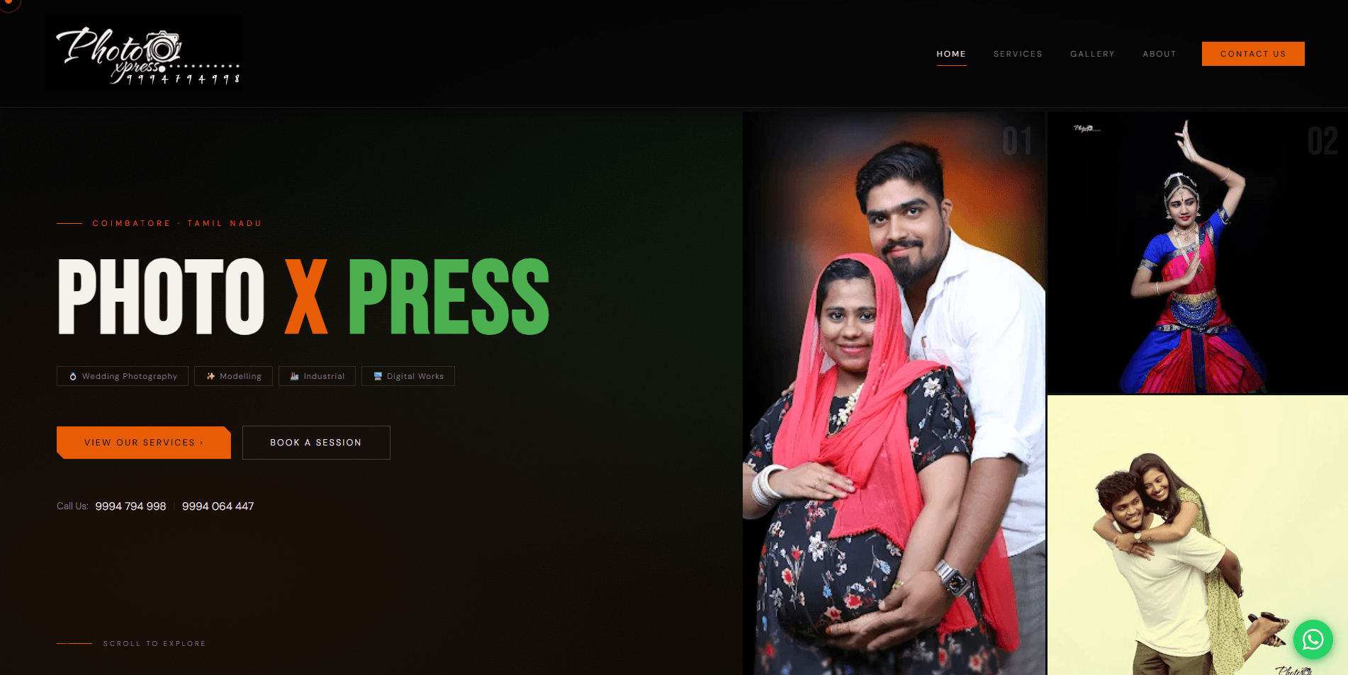 Photo X Press website designed and developed by Codynex Technology